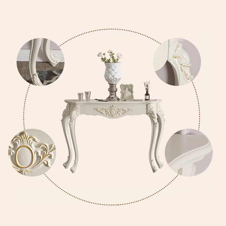 Victorian Hall Console Table Free Form Wood End Table with Legs