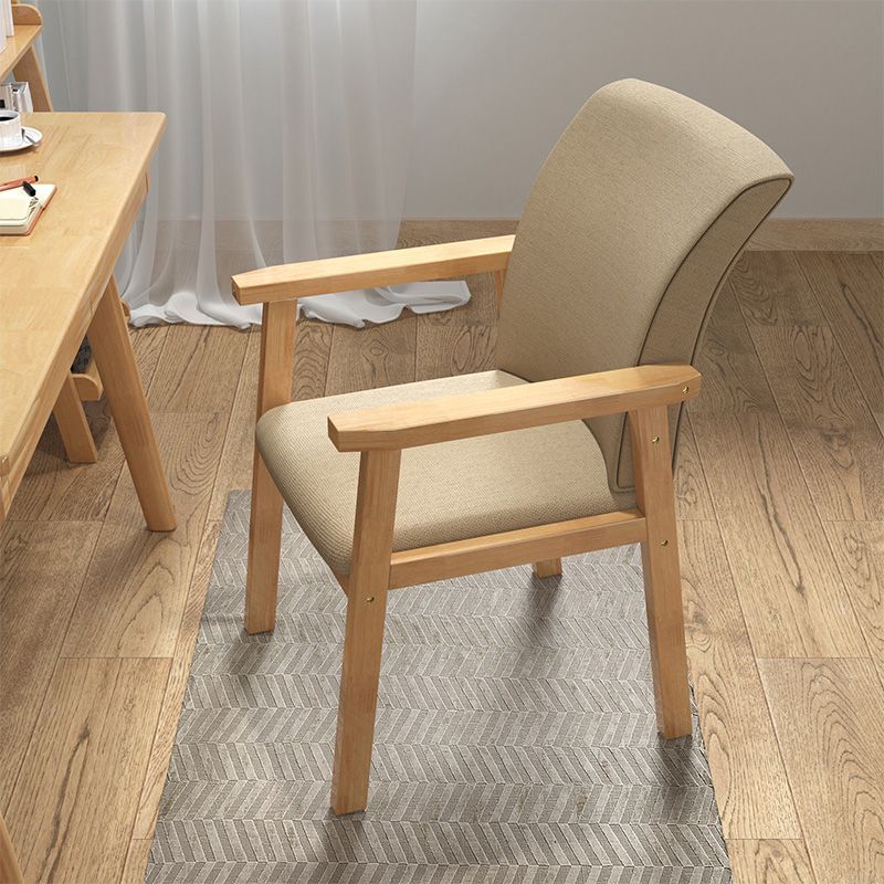 Silla de comedor de lino de estilo contemporáneo, silla tapizada con respaldo sólido individual