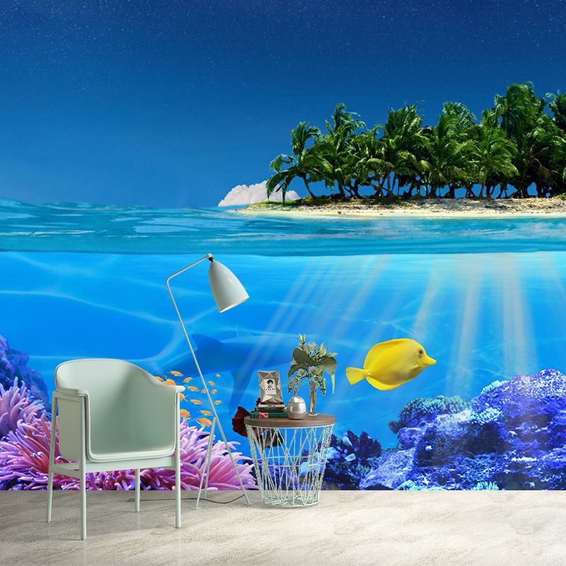 Underwater Photos Contemporary Wall Art Waterproofing Mural Wallpaper for Dining Room