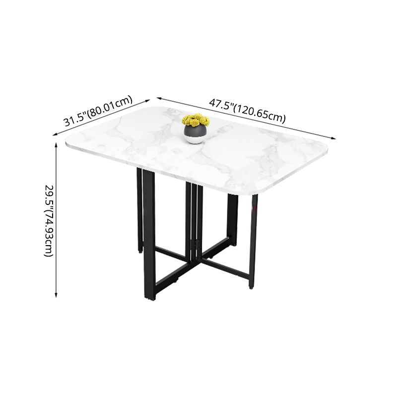 Contemporary Style Traditional Height Dining Set with Foldable Table and Trestle Base
