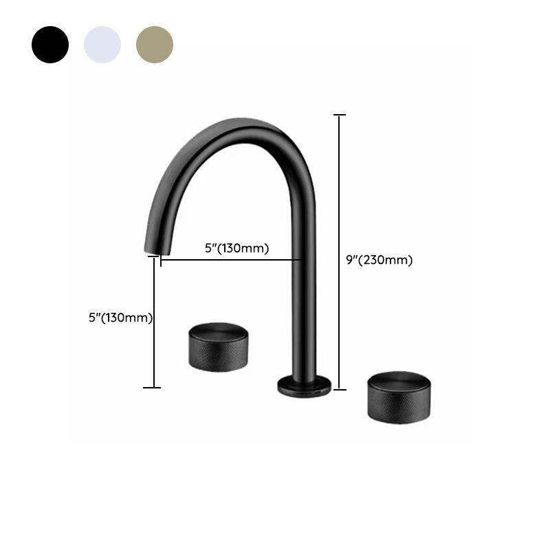 Glam Brass Widespread Bathroom Faucet 3 Hole Circular Vanity Faucet