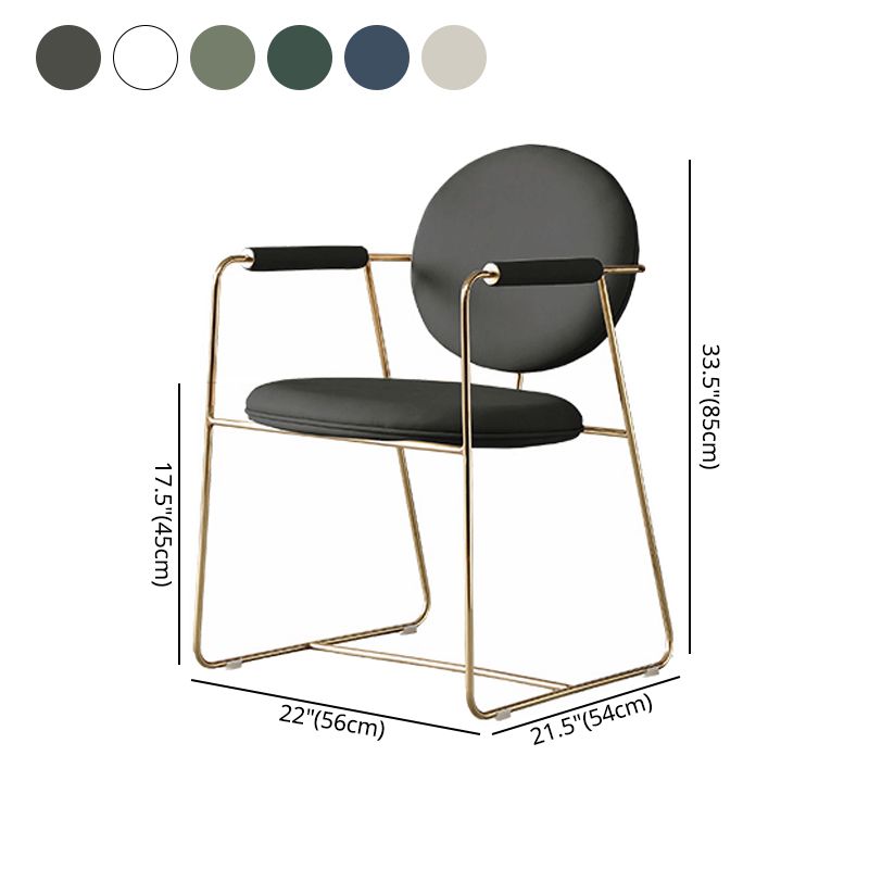 Silla de comedor interior tapizada de metal con respaldo abierto, sillón interior de estilo moderno, individual