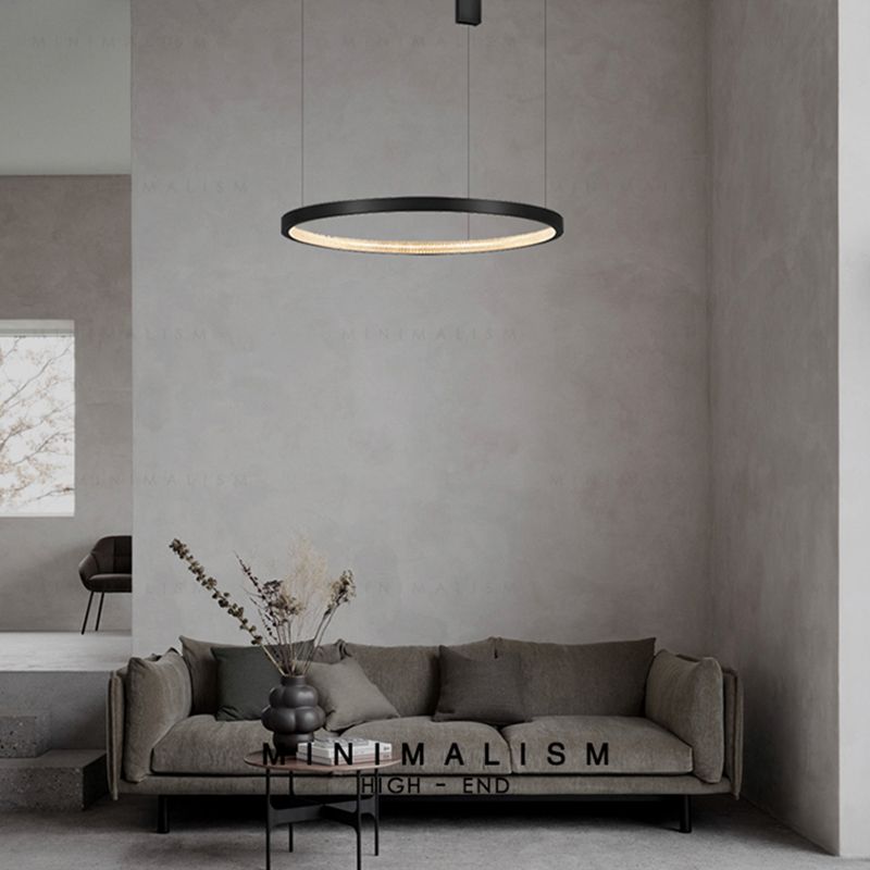 Lampadario moderno del cerchio di illuminazione a pendente a pendente lampadario in metallo lampadario