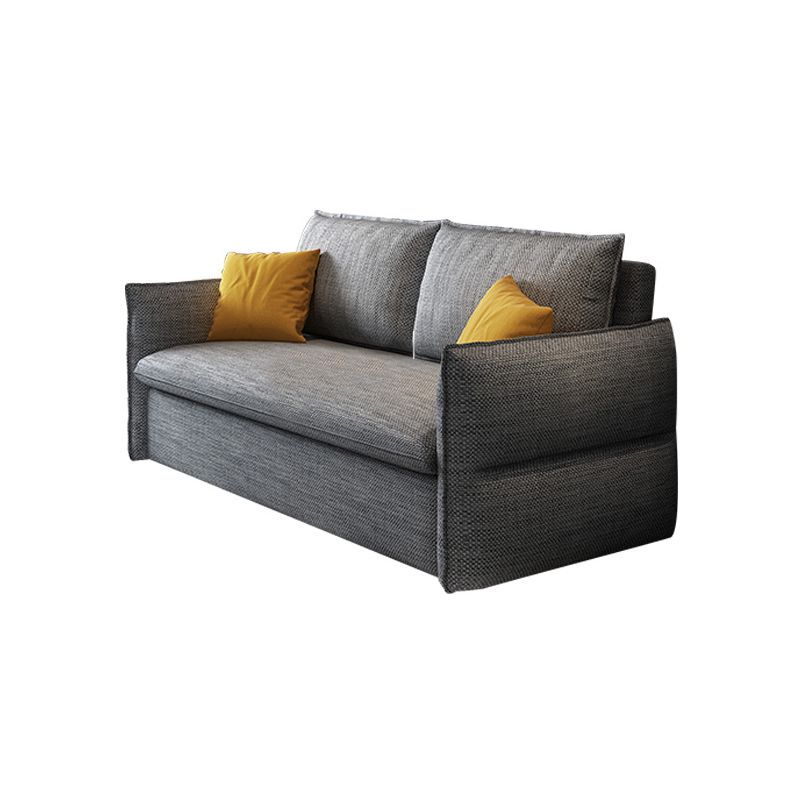 Scandinavian Futon Sleeper Sofa Pillow Back Futon and Mattress with Storage