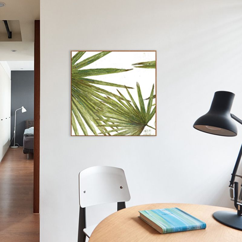 Modern Botanical Leaves Art Canvas Light Color Illustration Wall Print, Multiple Sizes