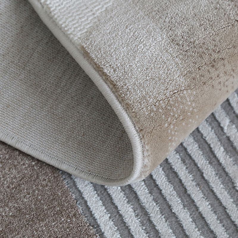 Khaki Modern Carpet Geometric Pattern Polyester Area Rug Easy Care Rug for Home Decor