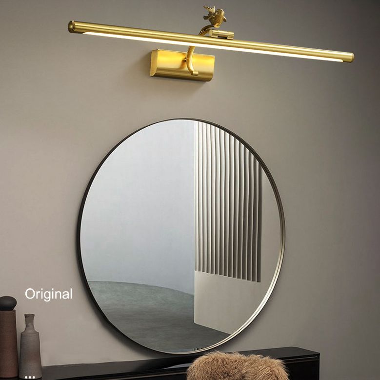 Luci da parete di vanità allungate Postmoderna semplicità Sconce da parete acrilico con uccello per il bagno