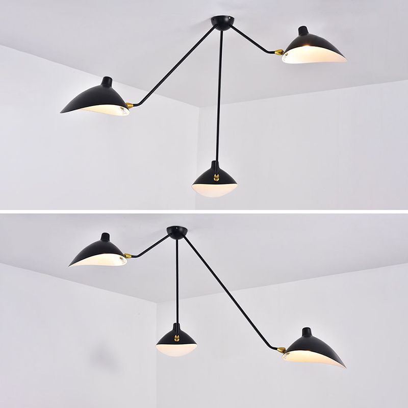 Platypus plafondarmatuur postmodern metalen 3-licht zwarte hanglamp voor eetkamer