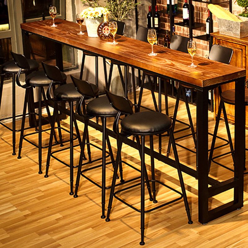 Industrial Style Bistro Bar Table Rectangle Wood Bar Table for Dining Room