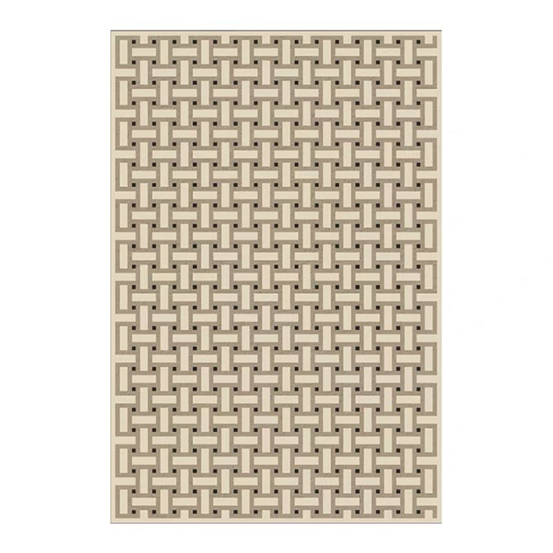 Brown Pattern Carpet Polyester Simple Carpet Non-Slip Backing Carpet for Drawing Room
