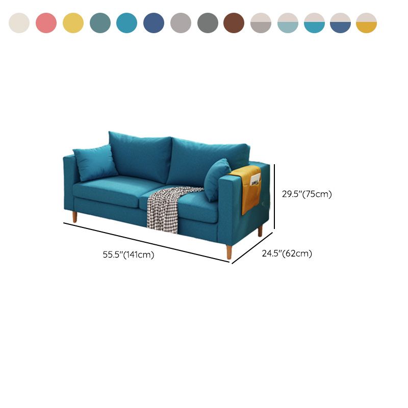 Contemporary Square Arm Sofa Stain Resistant Fabric Settee for Bonus Room