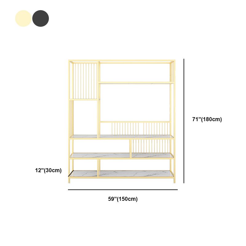 Open Back Shelf Bookcase 5 Levels with Rectangular Shelves Shelf 71" Tall