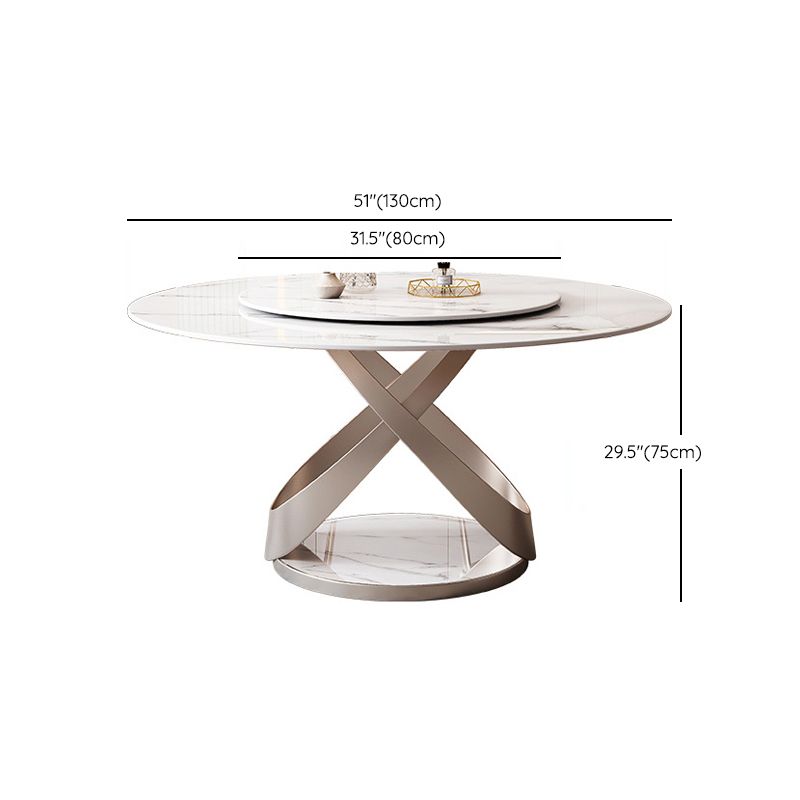 Modern Style 1/4/5/7 Pieces Furniture Round Stone Dining Set in White