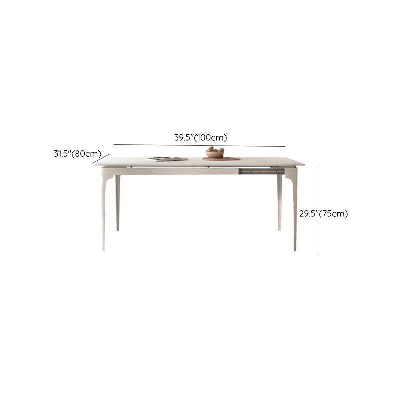 Modern Style 1/2/5/7/9 Pieces Dining Room Table Rectangle Stone Furniture in White