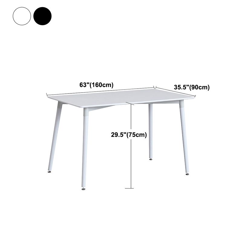 Industrial Style Dining Table 4 Legs Dining Table with Solid Wood Base for Home Use