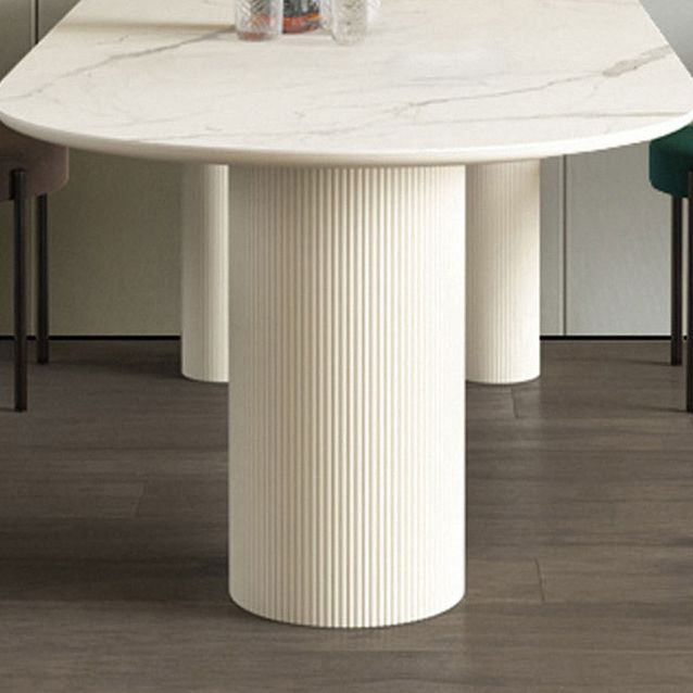 Sintered Stone Top Modern White Table for Restaurant Irregular Dining Table with 3 Legs