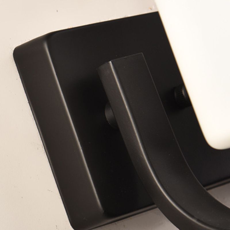 Glass Geometric Shade Wall Lights Modern Simple 1 Head Wall Mount Fixture in Black