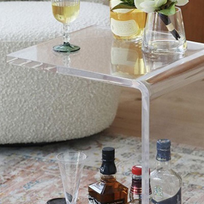 Modernistic Plastic Abstract End Table Rectangular Corner Table for Living Room