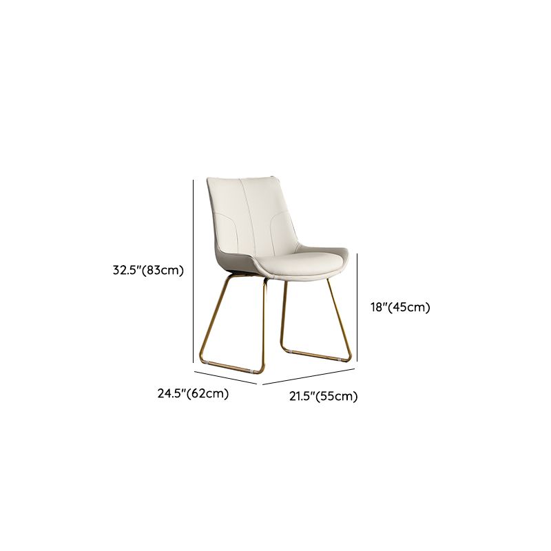 Nordic Style Metal Side Chair Gold Base Side Dining Chair for Bedroom