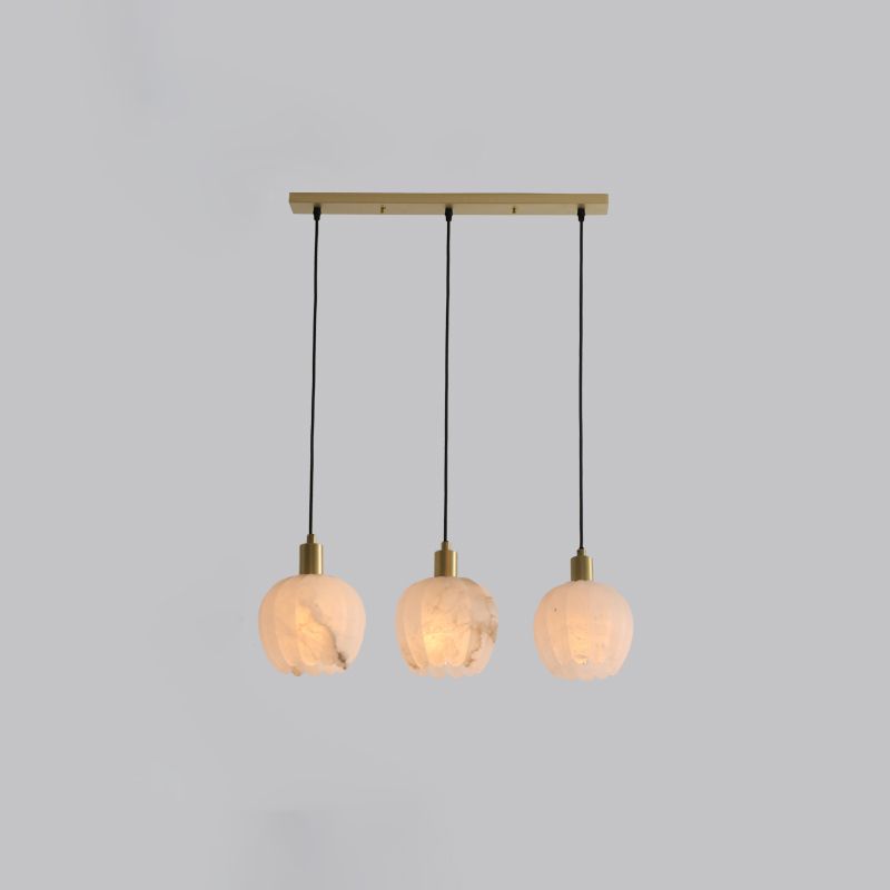 Minimaliste de style tambour grappe pendentif lumineuse, plafonnier multi-pendentif en marbre