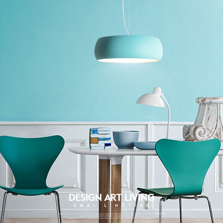 Metal Drum Hanging Ceiling Light Contemporary Ceiling Pendant Lamp for Dinning Room