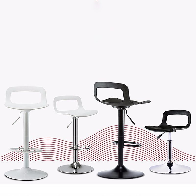 Modern Adjustable Swivel Bar Stool Low Back Plastic Bar and Counter Stool