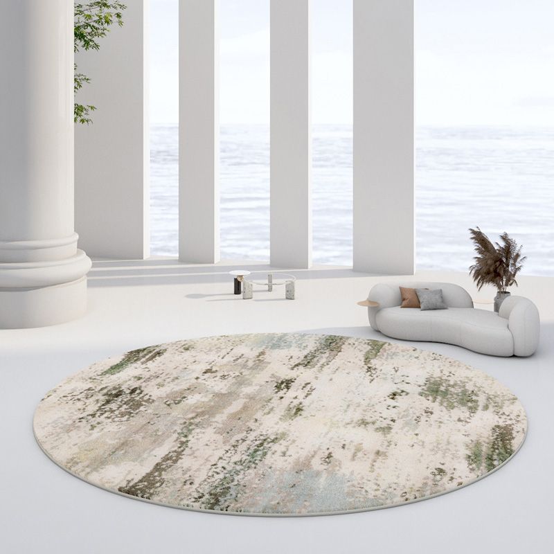 Tapis de zone aquarelle panaché, tapis chiné décontracté, rond, lavable, pour la décoration de la maison