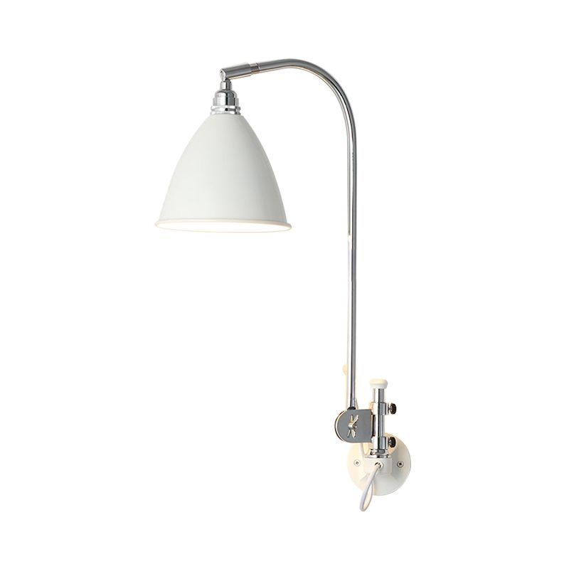 1 Glühbirne Schlafzimmer Wandlampe moderne weiße Leuchtenleuchte mit Kegelmetallschatten