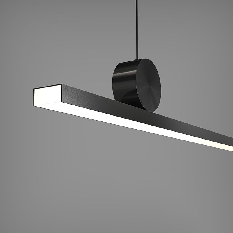 Estilo moderno de forma lineal isla de metal de la isla de 1 luz de la isla de 1 luces en negro