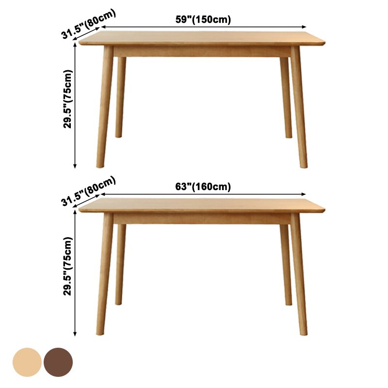 Simplicity Solid Wood Dining Table Rectangle Shape Dining Table with 4 Legs Base