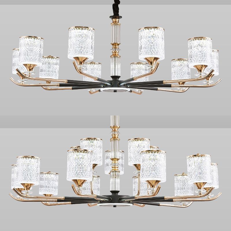 Cylinder Chandelier Light Fixture Vintage Acrylic Pendant Lighting for Restaurant