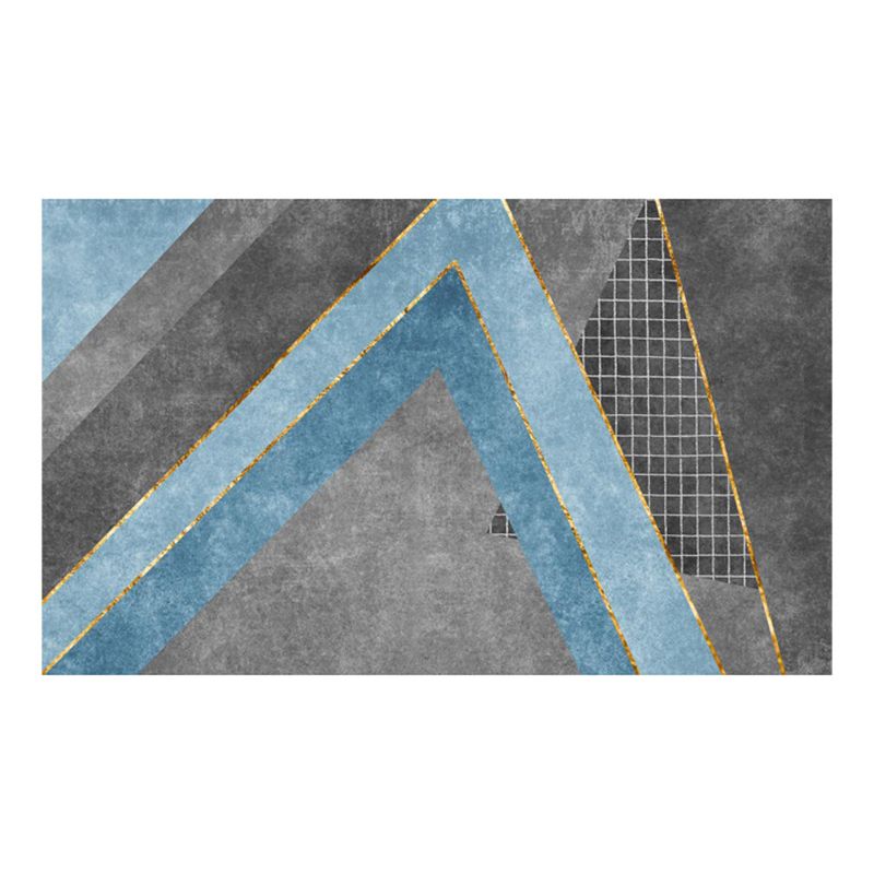 Grey Casual Rug Polyester Graphic Indoor Rug Washable Rug for Home Decor