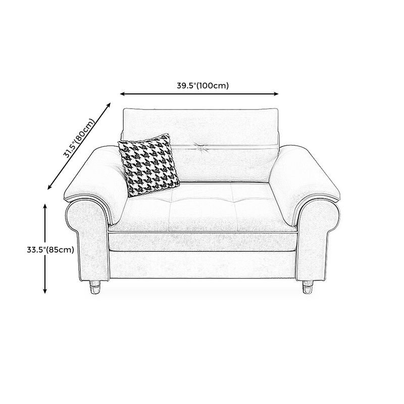 Kunstleder modernes Sofa 31.49 "W Kissen Top Arm -Sofa für Wohnzimmer