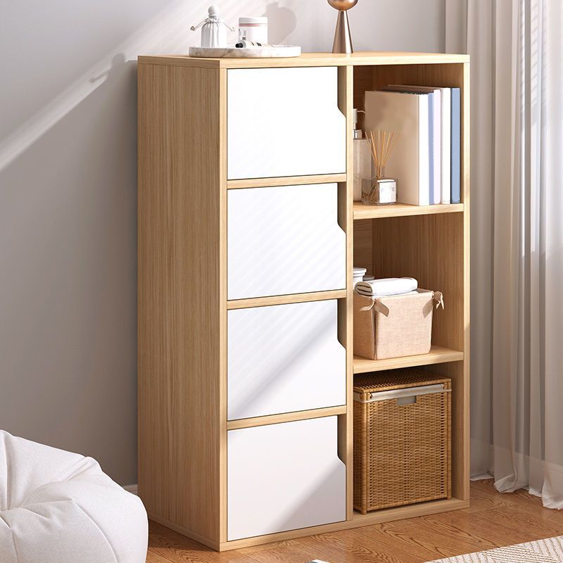 Wooden Side Cabinet with Shelves and Doors 9.44" Wide Storage Cabinet