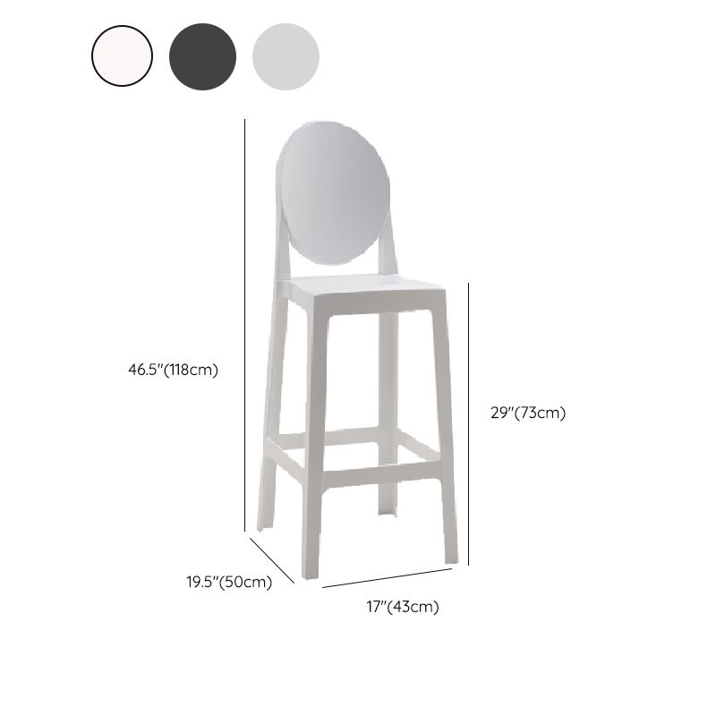 Industrial Acrylic Counter Height Stools 4 Legs Bar Stool for Indoor