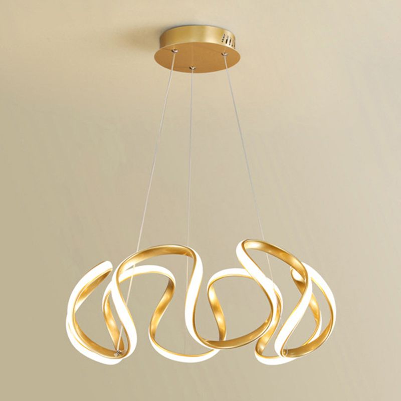 Luce a sospensione lineare a LED in alluminio in lampadario in ferro battuto in stile moderno con ombra acrilica