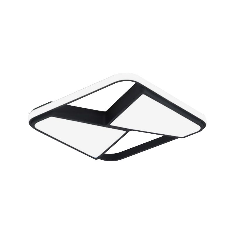 Plafonnier LED carré de Style nordique, luminaire suspendu en acrylique noir/blanc, éclairage chaud/blanc