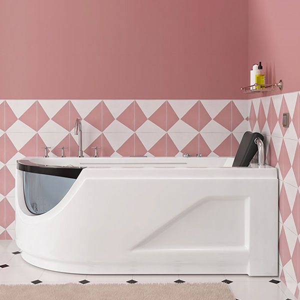 Left-Hand Drain Bathroom Tub Modern Free Form Back to Wall Bathtub
