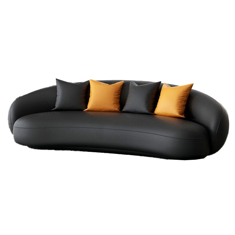 Contemporary Curved Sofa for Apartment with Tuxedo Arm Sofa 35.43" Wide