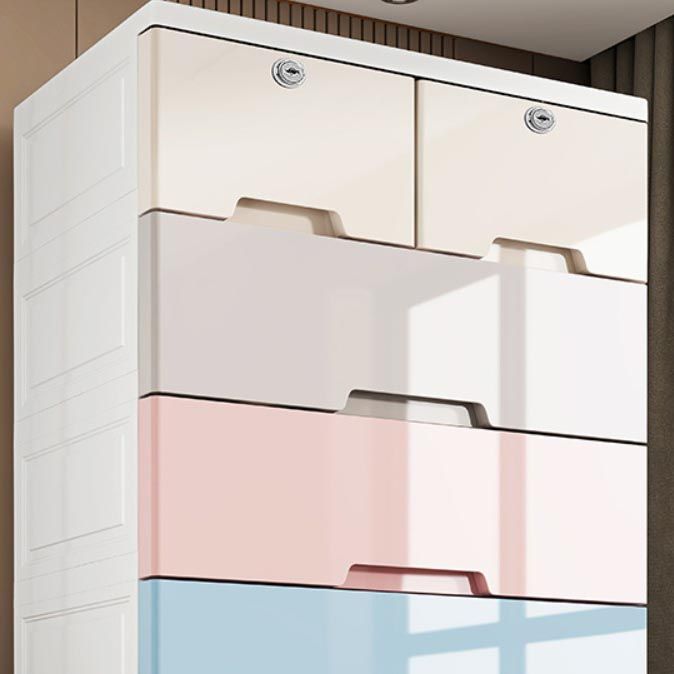 Plastic Storage Cabinet with Legs Modern Wardrobe Armoire for Home