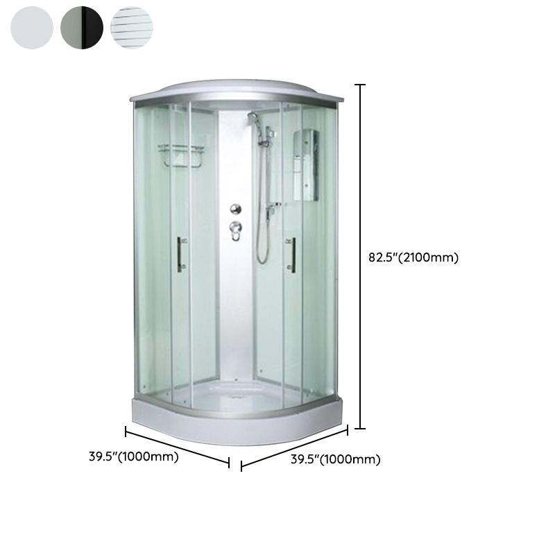Rounded Shower Stall Double Sliding Shower Stall with Rain Shower