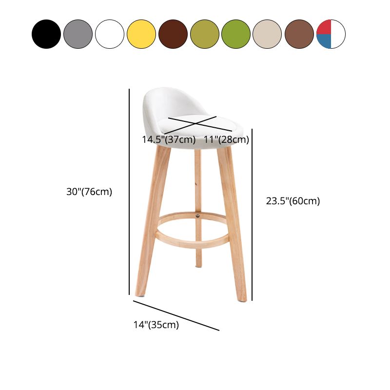 Contemporary Matte Finish Upholstered Bar Stools Restaurant Footrest Stool