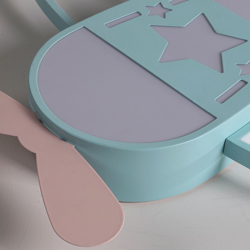 Propeller Plane Child Room LED Flush Mounted Lamp Acrylic Kids Surface Ceiling Light