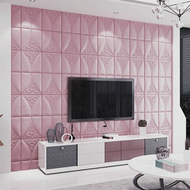 Modern Style Plastic Wall Panel Living Room Peel and Stick 3D Wall Paneling