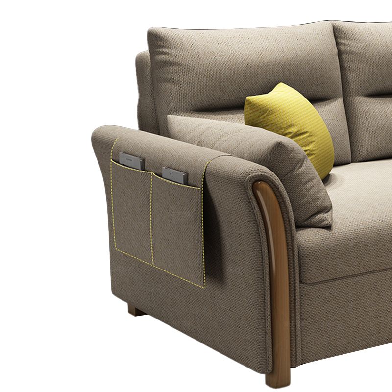 Contemporary Pillow Back Sofa Bed with Storage for Apartment