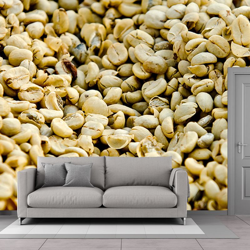 Papier peint Mural moderne en forme de grains de café, décoration murale pour Bar à café, couleur douce