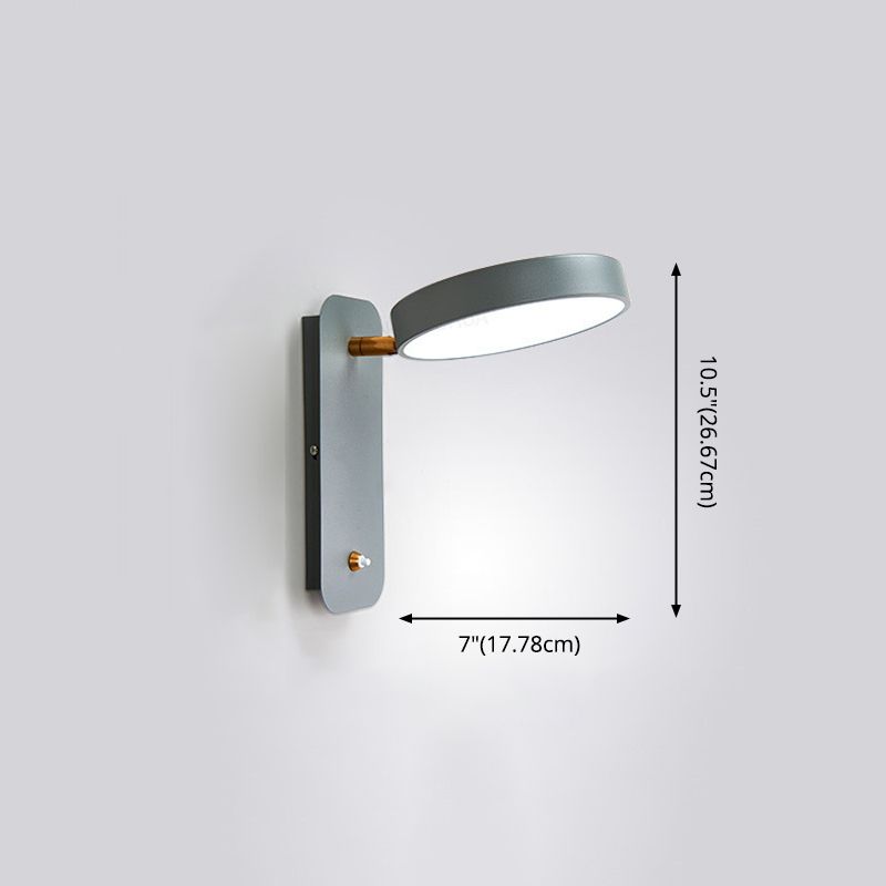 Modern Nordic LED Macaron Wall Lamp Wrought Iron Circular Wall Sconce with Acrylic Shade