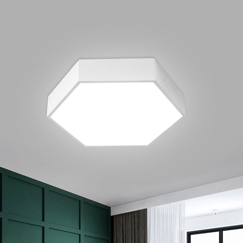 Hexagon LED Flush Ceiling Light Macaroon Acrylic Red/Yellow/Green Flush Mount Lighting for Children Room