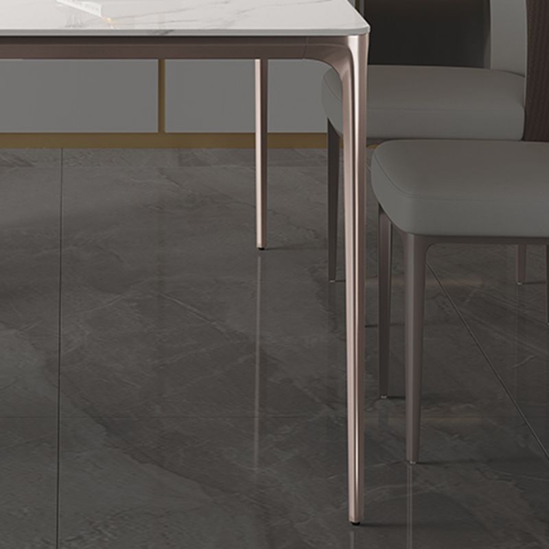 Modern Rectangle Dining Table Sintered Stone Table with 4 Legs