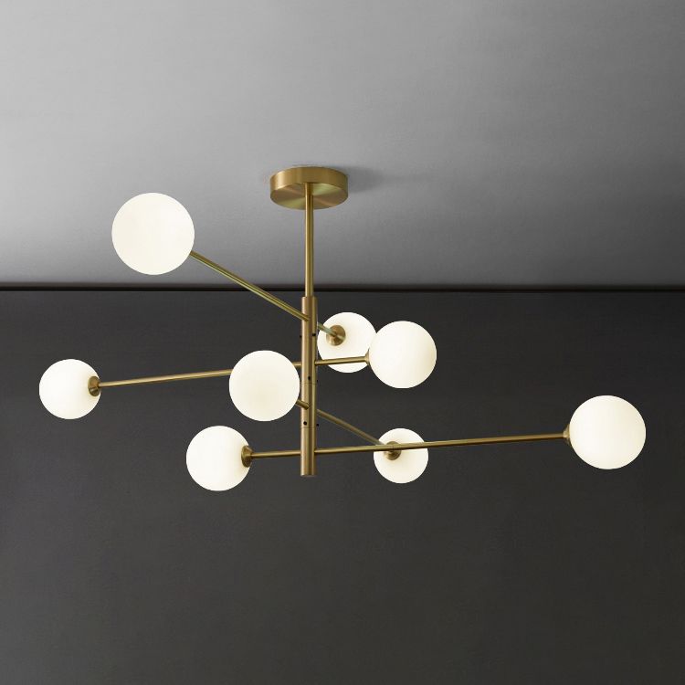 Designer Style Chandelier Light Fixtures Multi-Head Suspension Pendant Lamps with Glass Shade